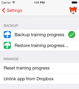 Dropbox backup in iKanji touch 1.9