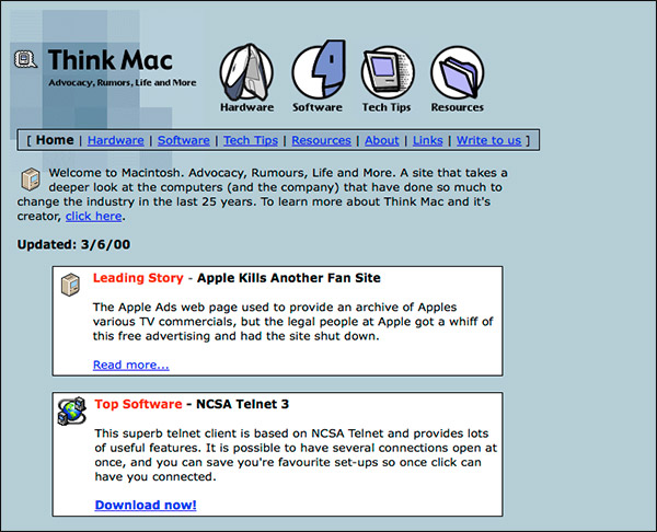 ThinkMac's website back in June 2000